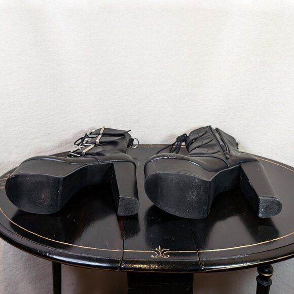 Demonia Cult high black Vegan Leather Boots 9 Womens - Picture 7 of 8